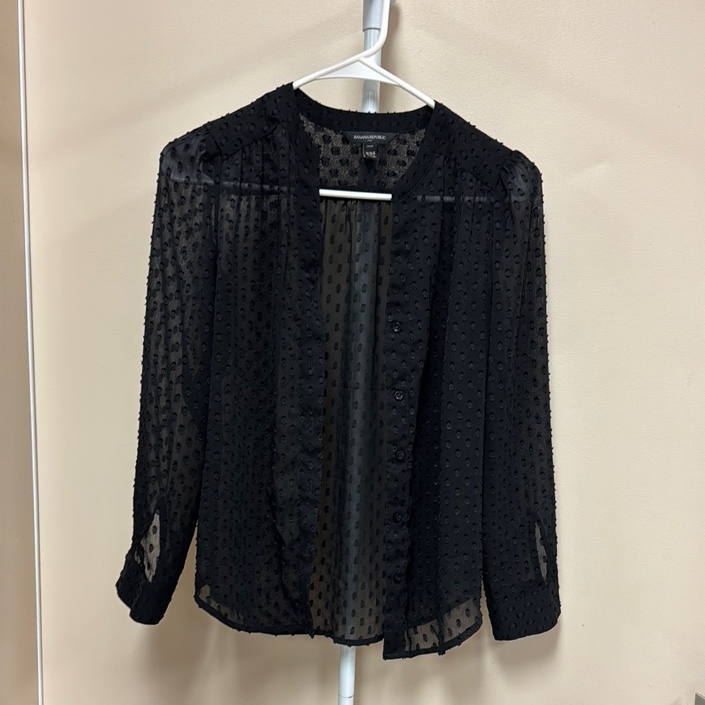Banana Republic Black Sheer Blouse